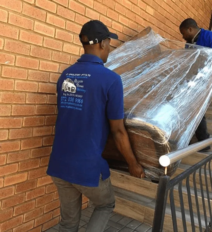 MT Upholstery Master Craftsmen delivering restored furniture in Sandton